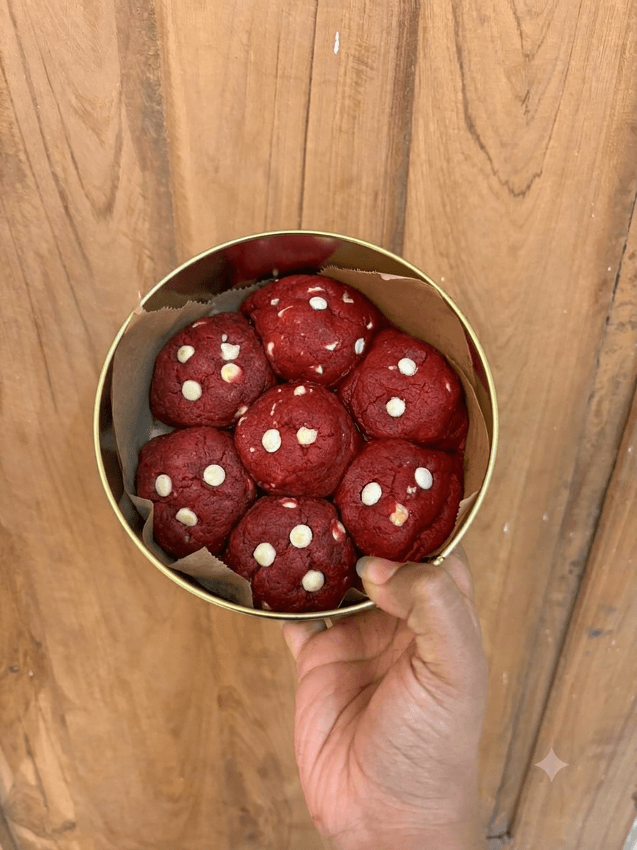 Red Velvet White Chocolate Chip Cookie Tin