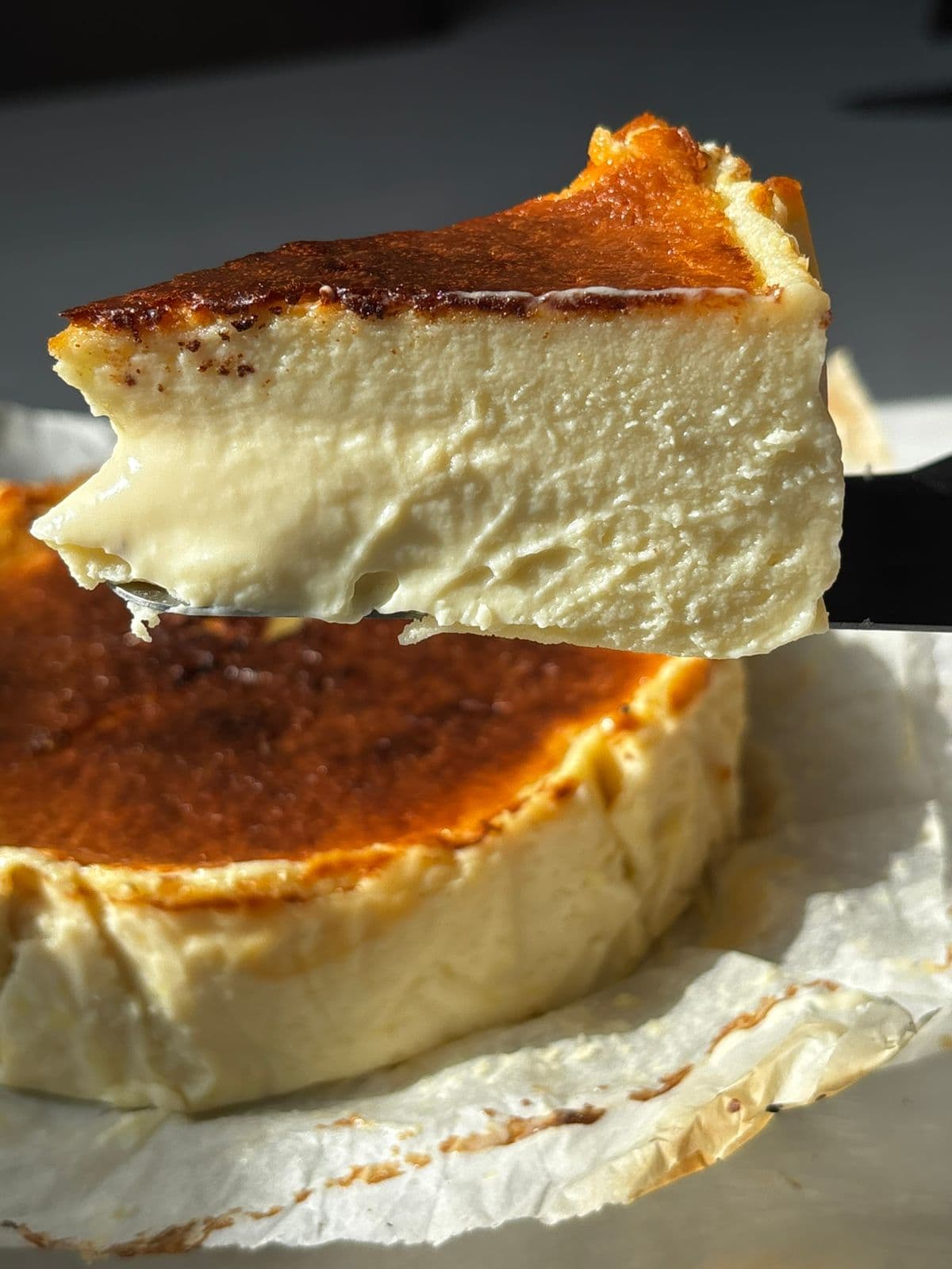 Vanilla Burnt Basque Cheesecake Slice